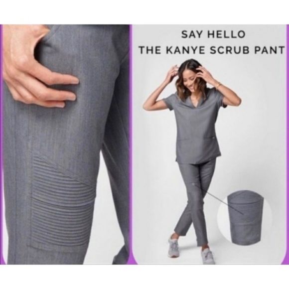 FIGS Technical Collection Kanye Moto Scrub Pants Limited Edition Graphite Gray S - Picture 3 of 12